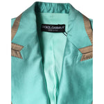 Dolce & Gabbana Metallic Green Single Breasted Blazer Jacket