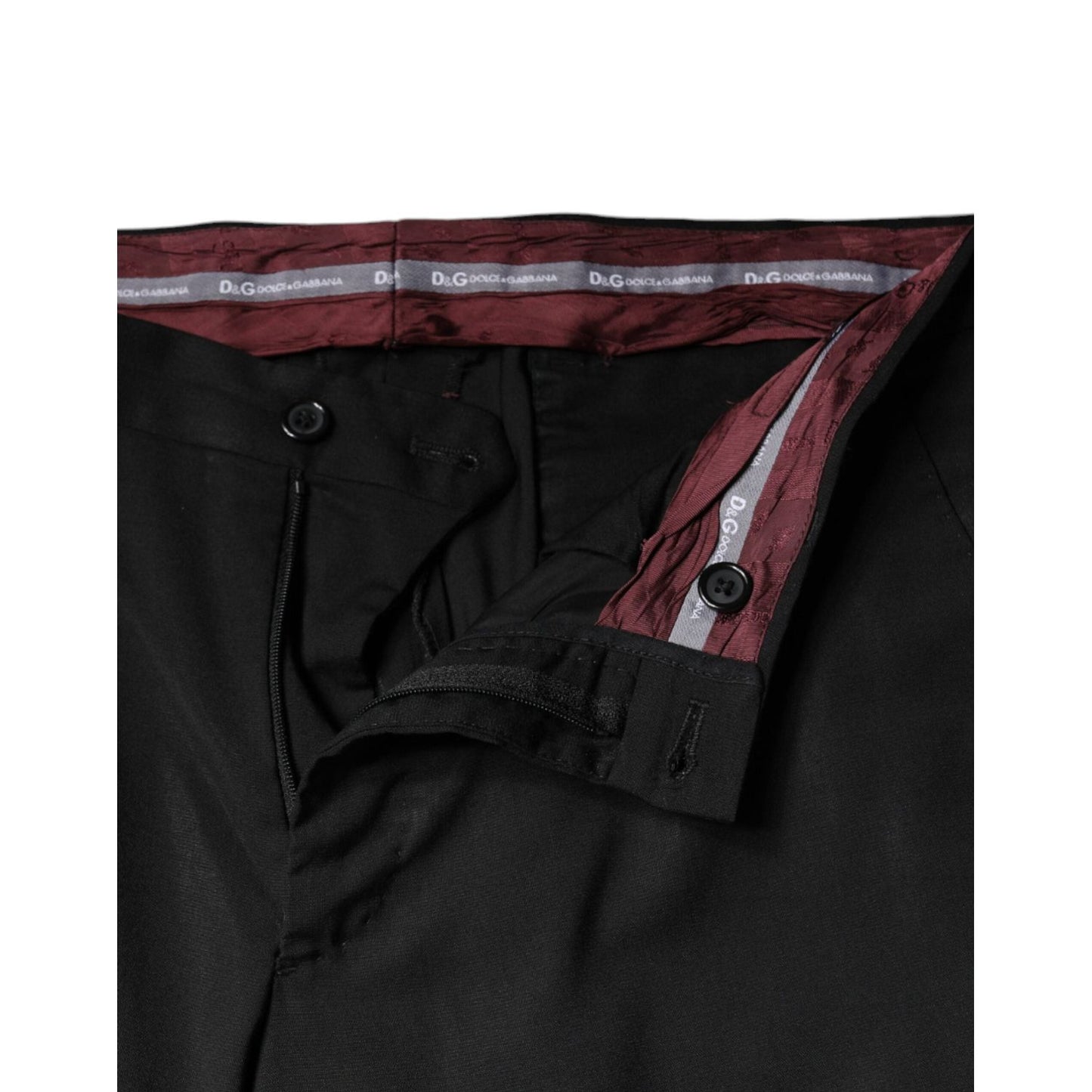 Dolce & Gabbana Black Polyester High Waist Tapered Pants PAN71278-48