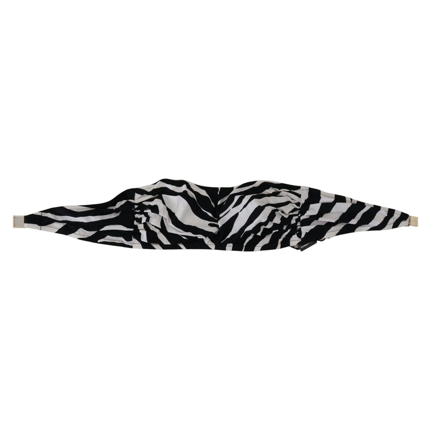Dolce & Gabbana Black White Zebra Bandeau Swimwear Bikini Top