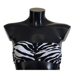 Dolce & Gabbana Black White Zebra Bandeau Swimwear Bikini Top