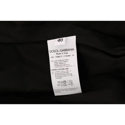 Dolce & Gabbana Gray Polka Dotted Sheath Wool Dress