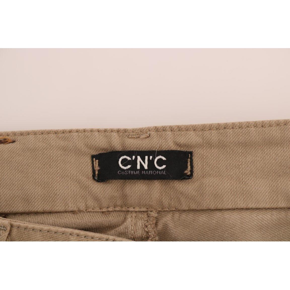 Costume National Beige Cotton Stretch Slim Fit Jeans Jeans & Pants