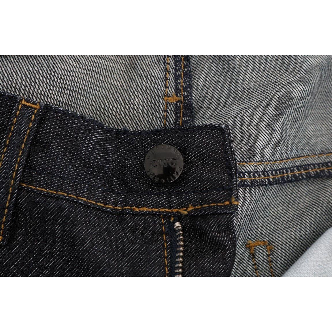 Costume National Dark Blue Cotton Classic Fit Jeans