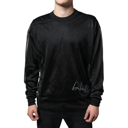 Dolce & Gabbana Black Polyester Pullover Sweatshirt Sweater