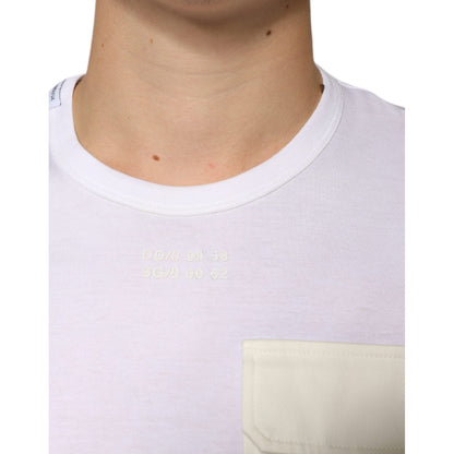 Dolce & Gabbana White Cotton Pocket Short Sleeves T-shirt