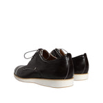 Pollini Black White Leather Lace Up Men Dress Formal Shoes