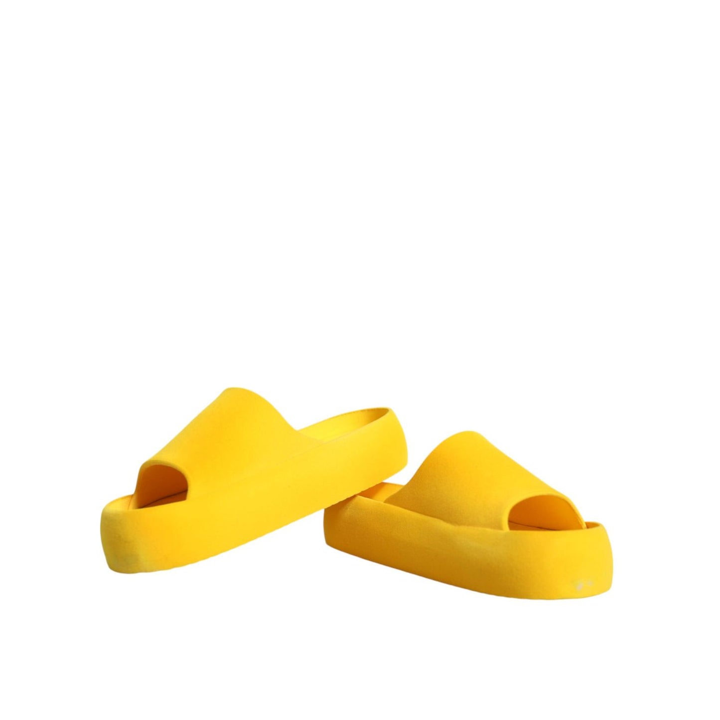 Dolce & Gabbana Yellow Rubber Slides Sandals Beachwear Shoes