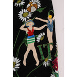 Dolce & Gabbana Black Embellished Daisy Brocade Skirt SKI1065-6