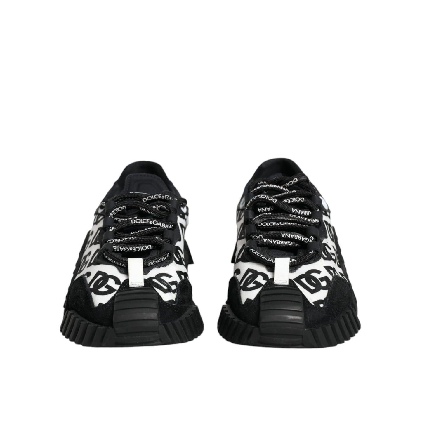 Dolce & Gabbana Black Logo Lace Up Low Top NS1 Sneakers Shoes