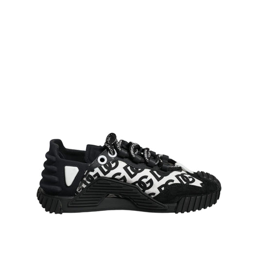 Dolce & Gabbana Black Logo Lace Up Low Top NS1 Sneakers Shoes