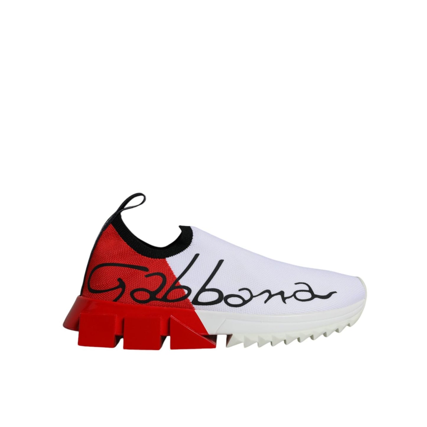Dolce & Gabbana White Red Low Top Sorrento Men Sneakers Shoes