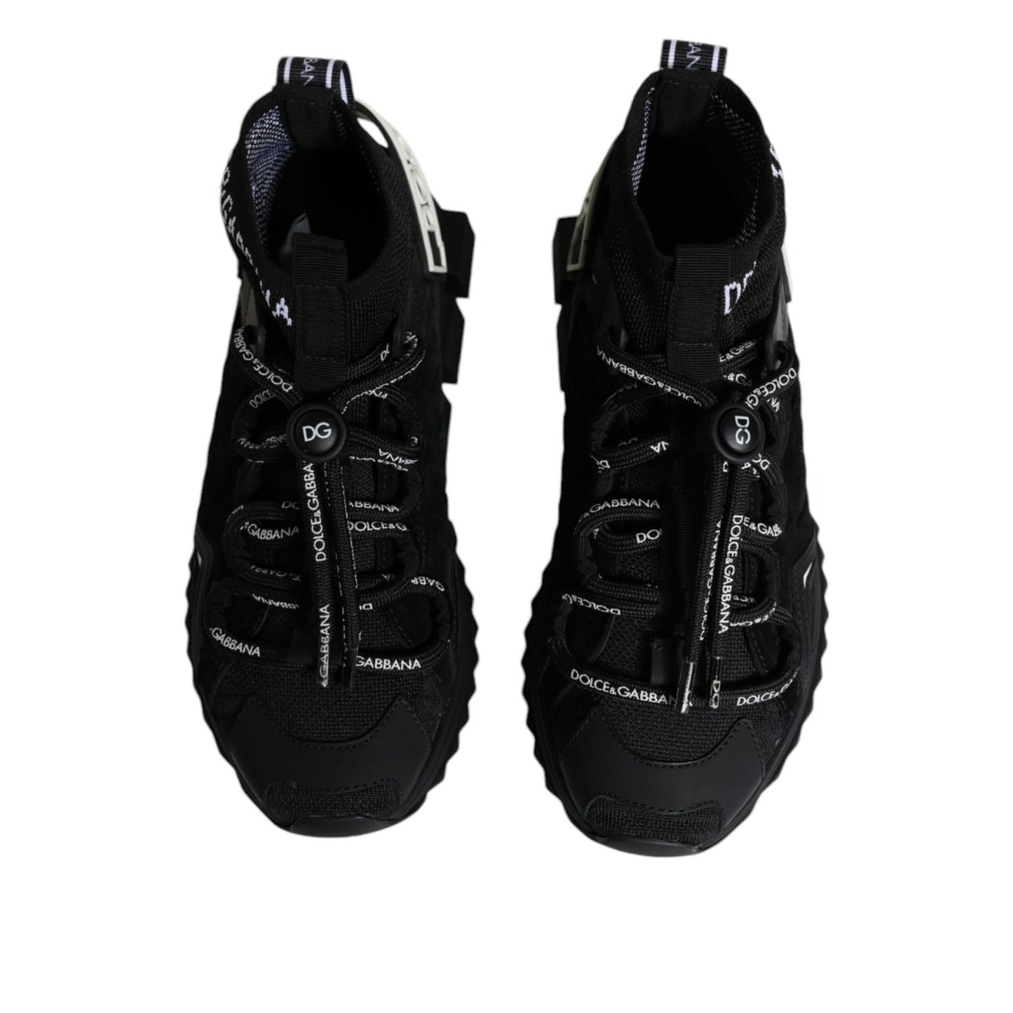 Dolce & Gabbana Black Sorrento Socks Logo Sneakers Shoes