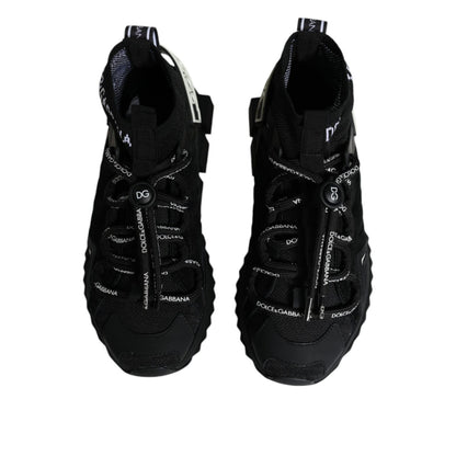 Dolce & Gabbana Black Sorrento Socks Logo Sneakers Shoes