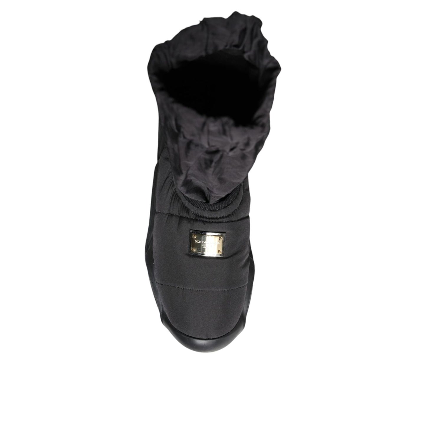 Dolce & Gabbana Black Slip On Wave Socks Sneakers Shoes