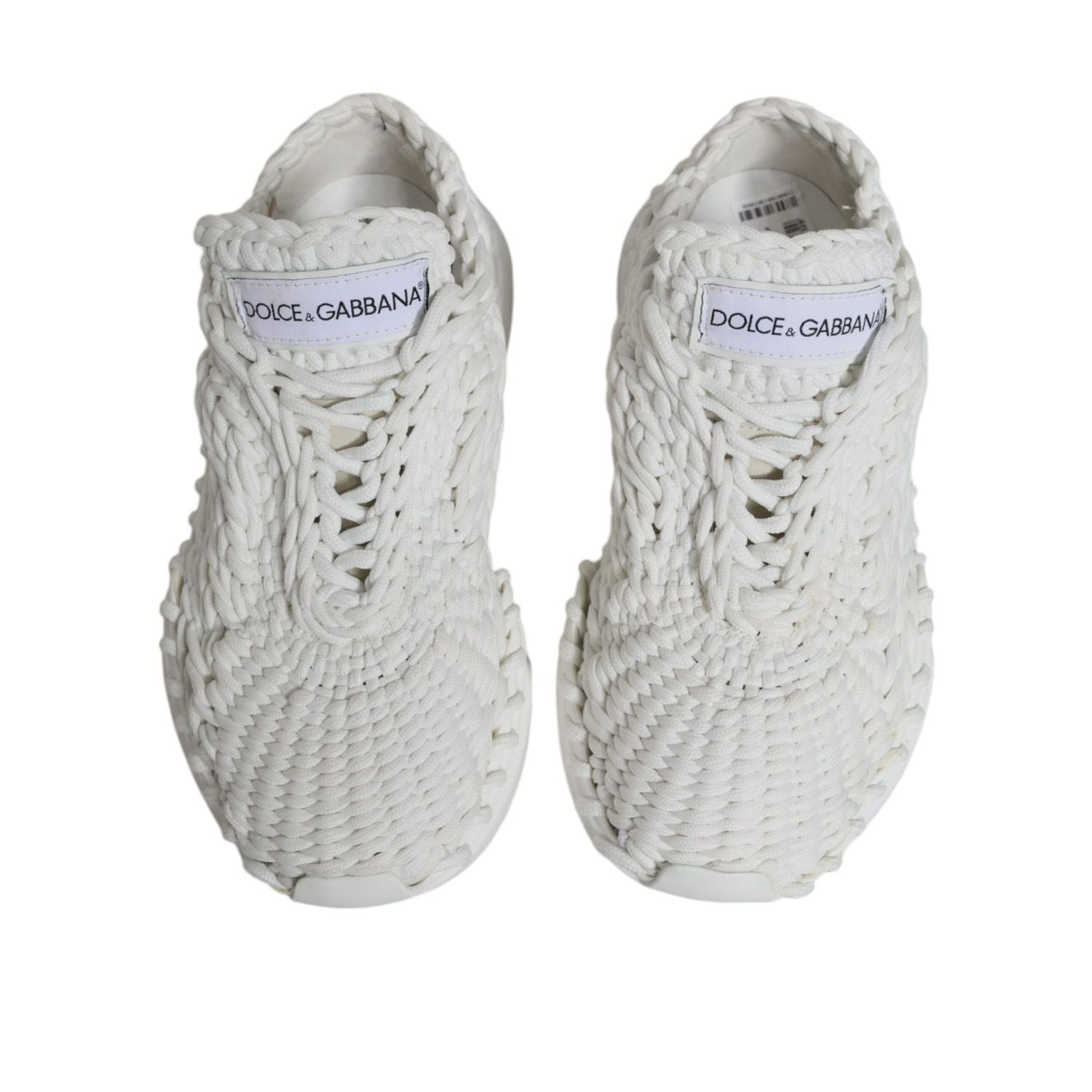 Dolce & Gabbana White Knitted Daymaster Sneakers Shoes