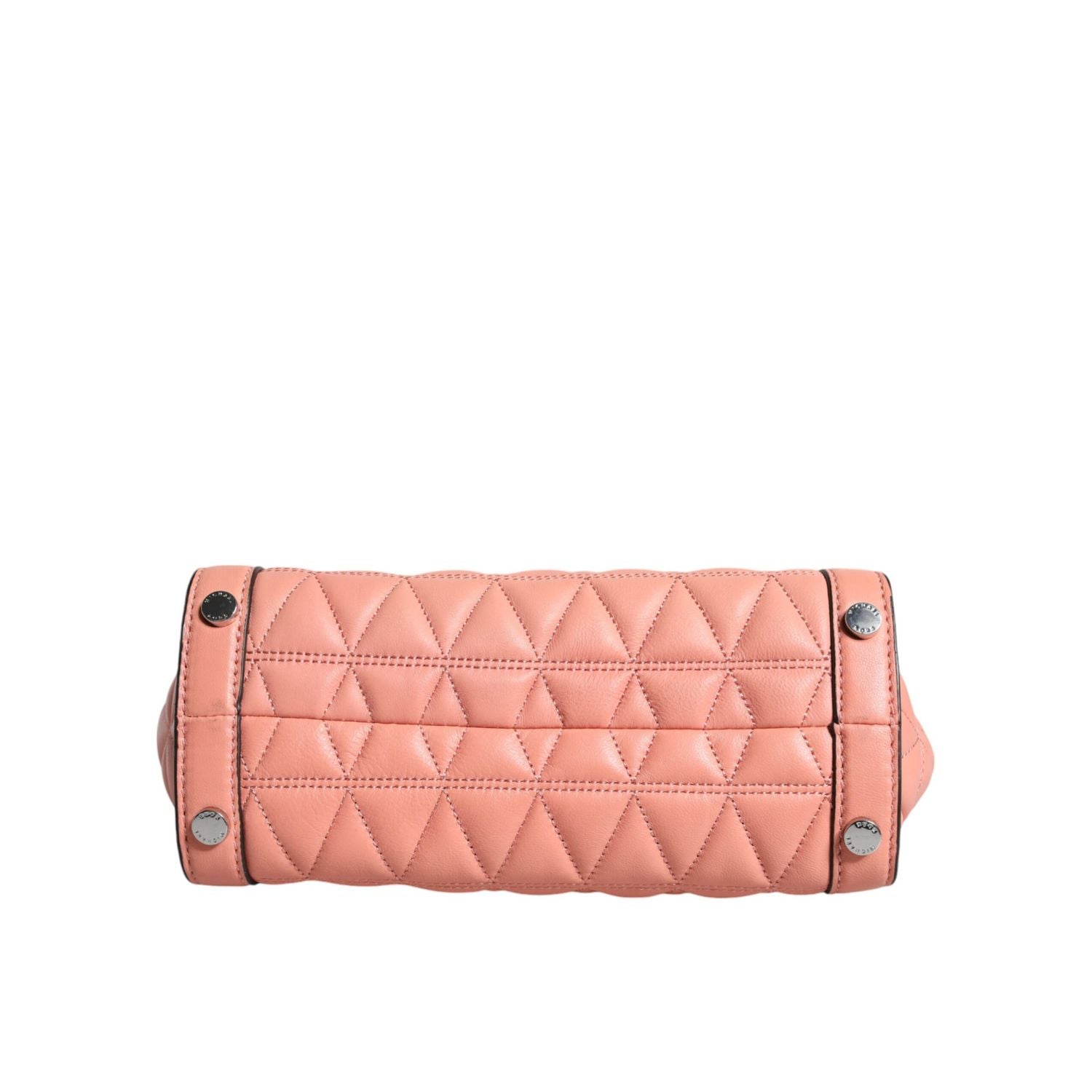 Michael Kors Peach Quilted Leather Logo Crossbody VIVIANNE Messenger Bag