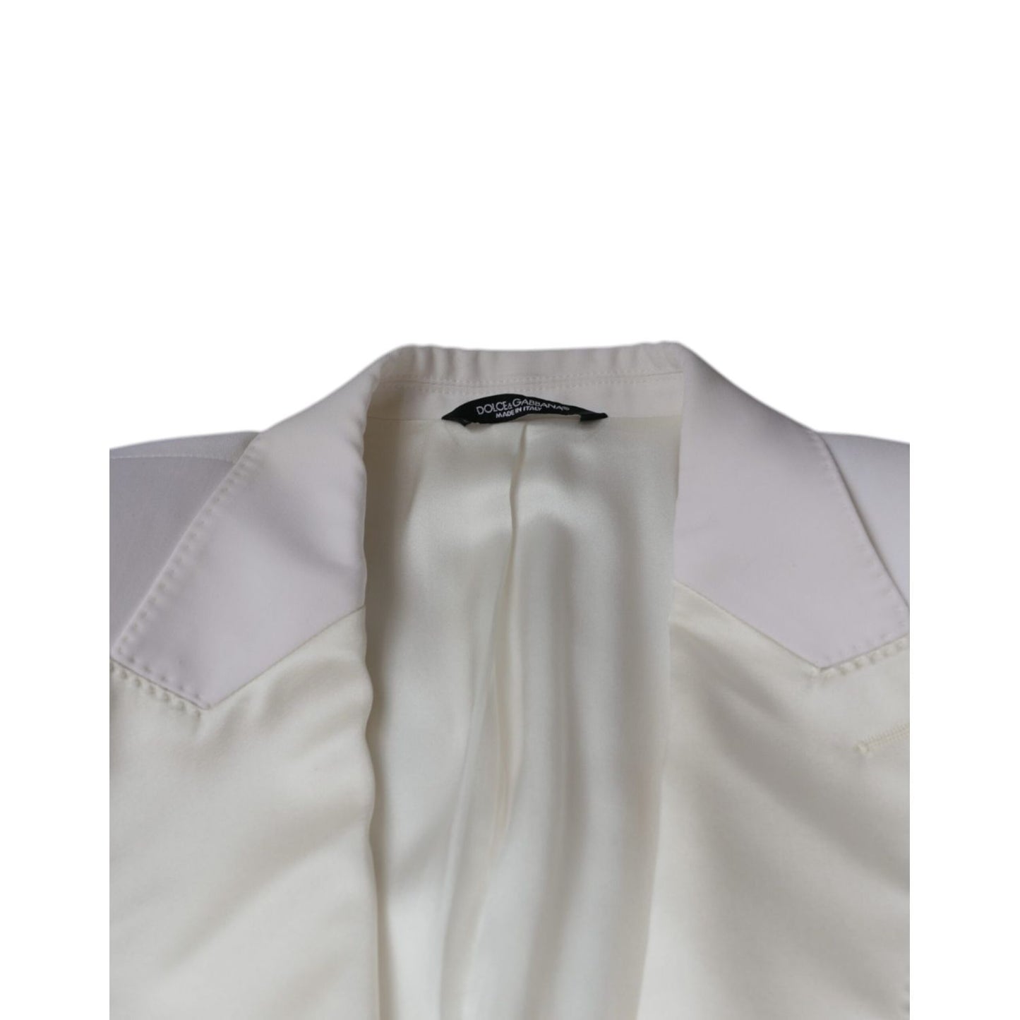 Dolce & Gabbana Off White Wool Single Breasted Dress Blazer