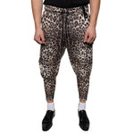 Dolce & Gabbana Brown Leopard Polyester Jogger Pants