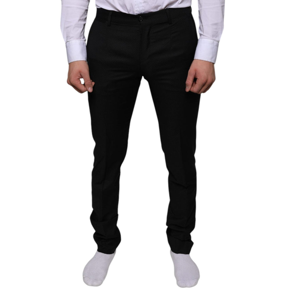 Dolce & Gabbana Black Wool Skinny Dress Formal Pants PAN75322-46
