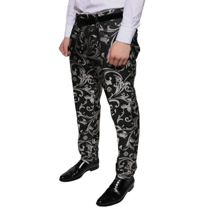Dolce & Gabbana Black Jacquard Skinny Dress Pants