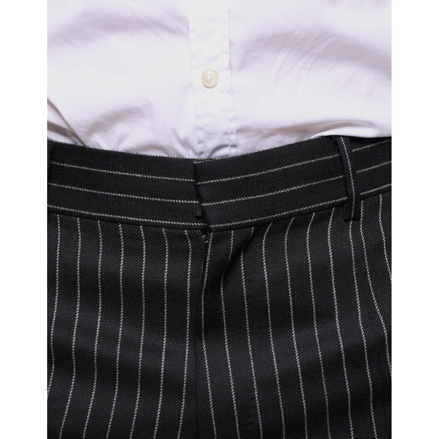 Dolce & Gabbana Black Stripes Skinny Men Dress Pants