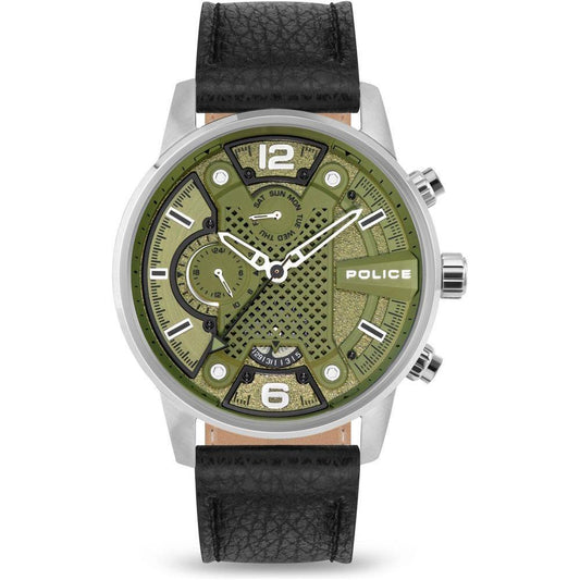 Police Black Leather Watch POPEWJF2203305AC