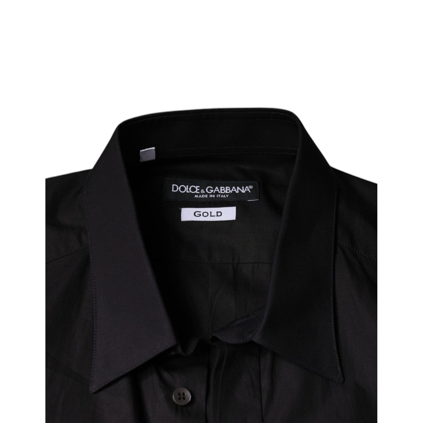 Dolce & Gabbana Black King Crown Embroidered GOLD Dress Shirt