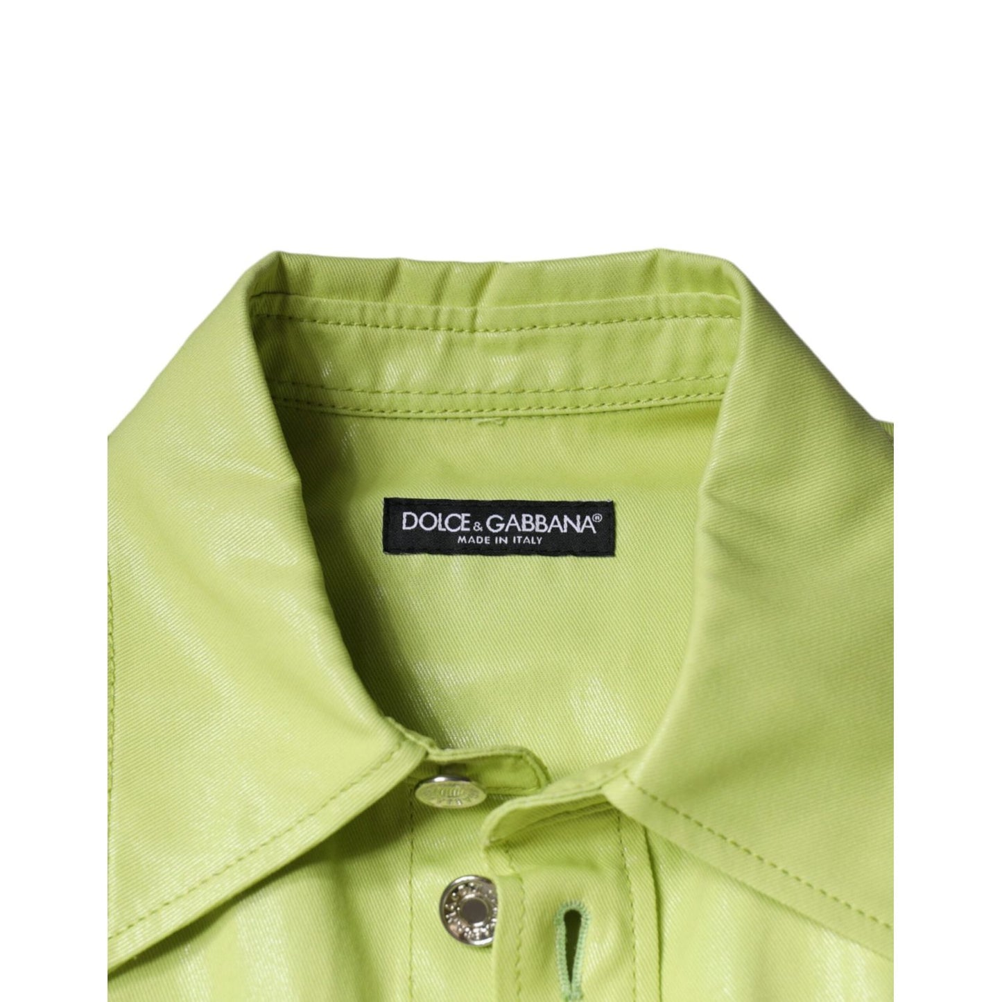 Dolce & Gabbana Green Cotton Collared Men Button Down Shirt