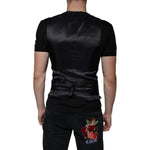 Dolce & Gabbana Black Leather Waistcoat Dress Formal Vest TSH87123-44