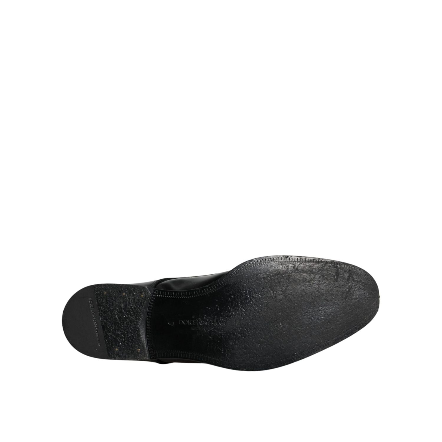 Dolce & Gabbana Black Leather Lace Up Men Derby Formal Shoes