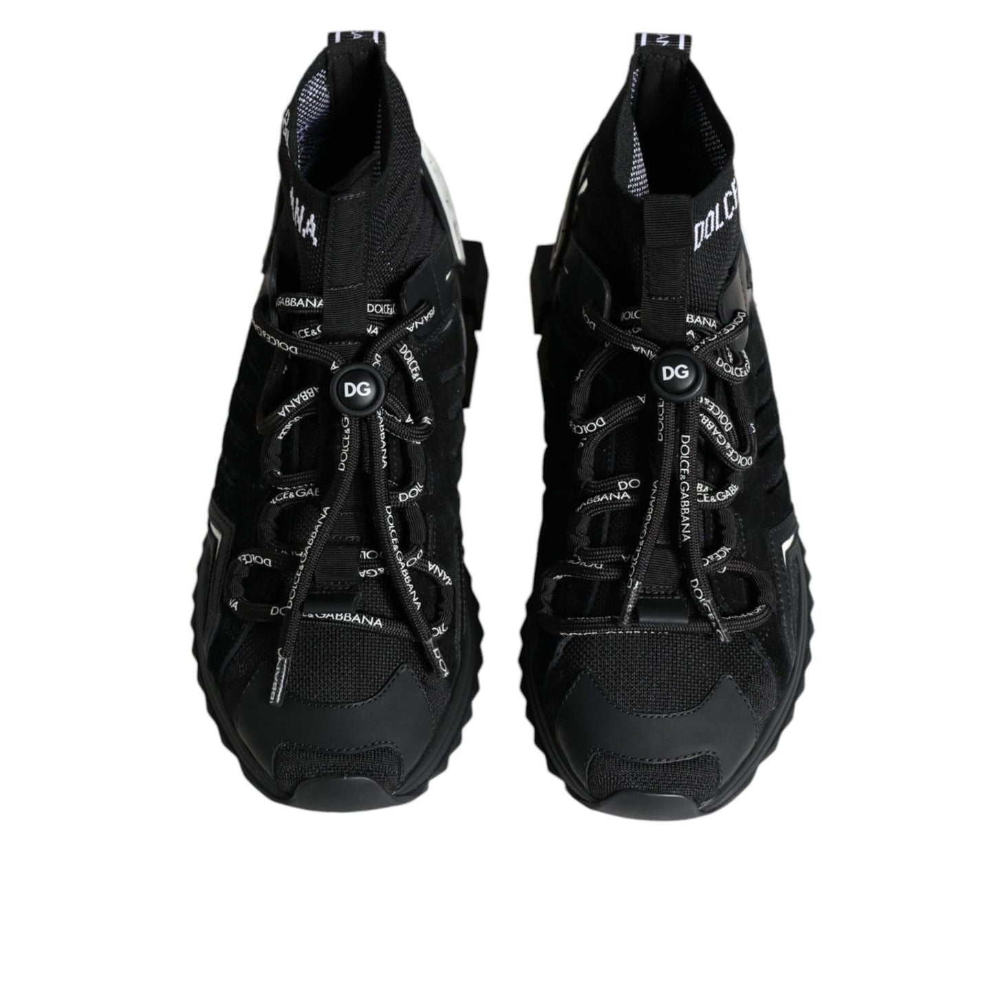Dolce & Gabbana Black Sorrento Socks Logo Sneakers Shoes