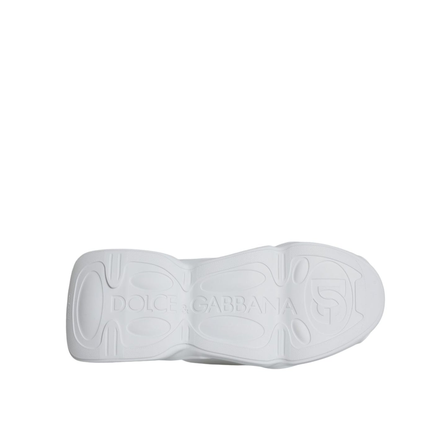Dolce & Gabbana White Padded Fabric Low Top Sneakers Shoes