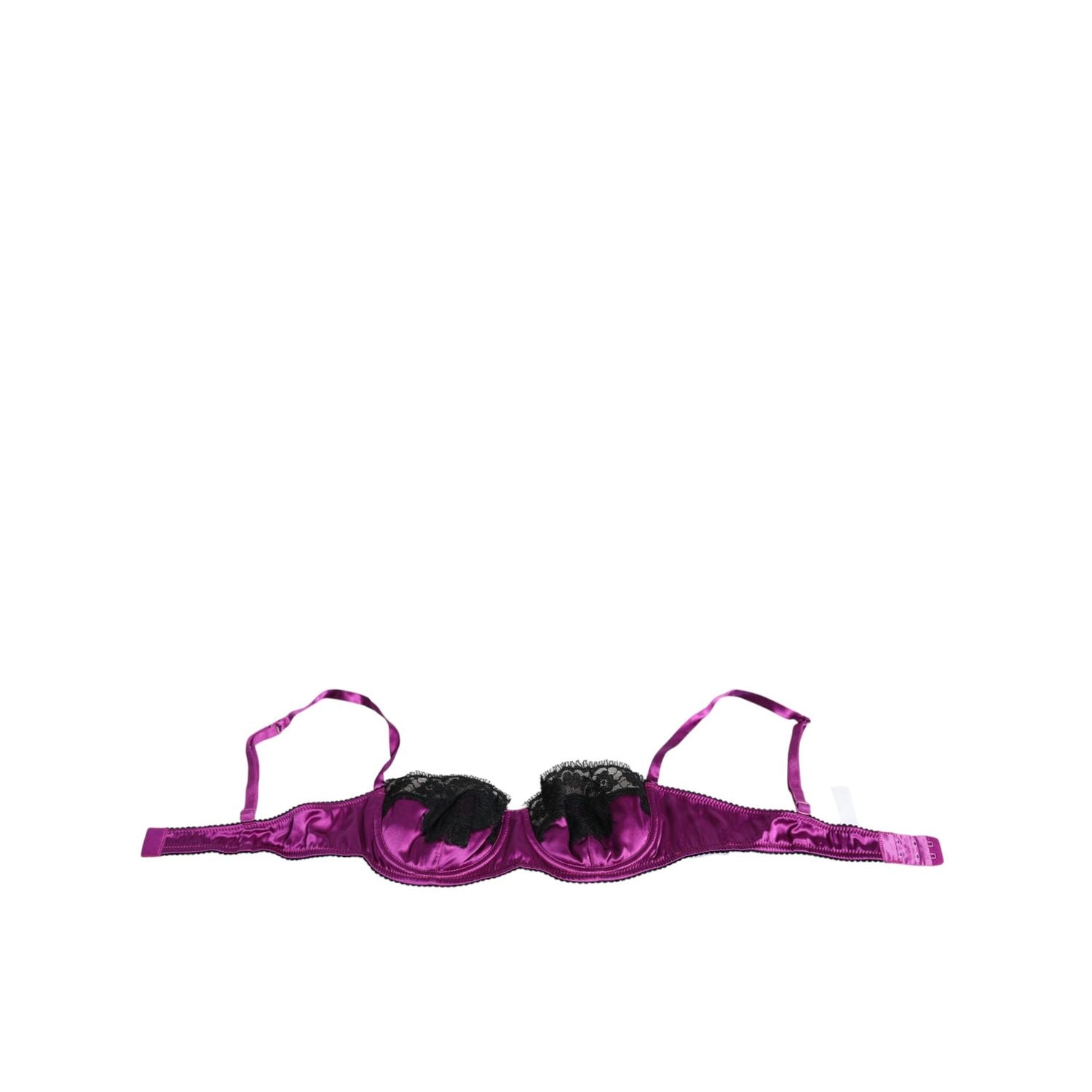 Dolce & Gabbana Purple Silk Underwired Balconette Bra Underwear