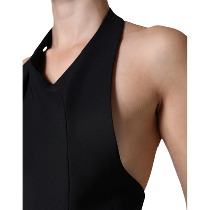 Emporio Armani Black Sleeveless Halter Sheath Long Gown Dress