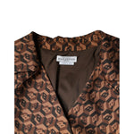 Ballantyne Brown Printed Long Sleeves V-neck Wrap Midi Dress