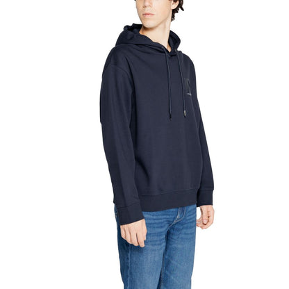 Armani Exchange Blue Cotton Hoodie