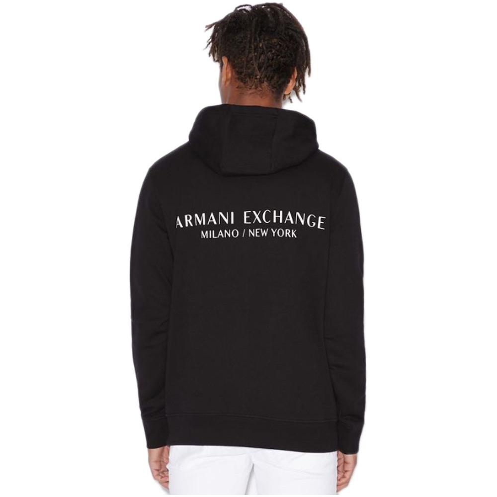 Armani Exchange Black Cotton Hoody AR-4516900009-IT54 | XXL