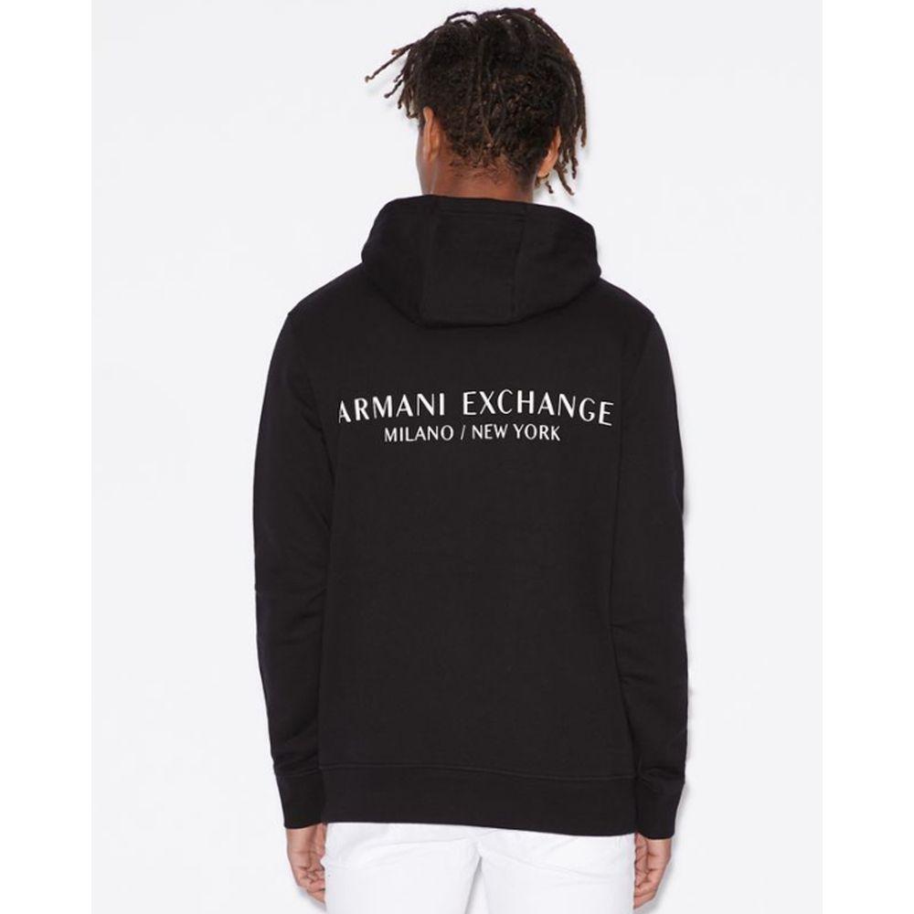 Armani Exchange Black Cotton Hoody AR-4516900009-IT54 | XXL