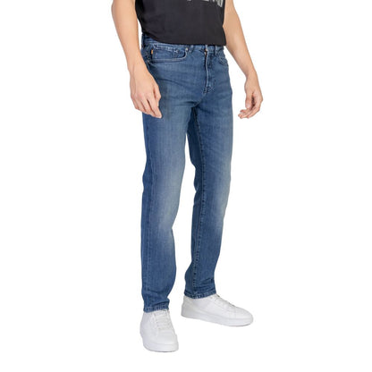 Hugo Boss Blue Cotton Relaxed Fit Jeans
