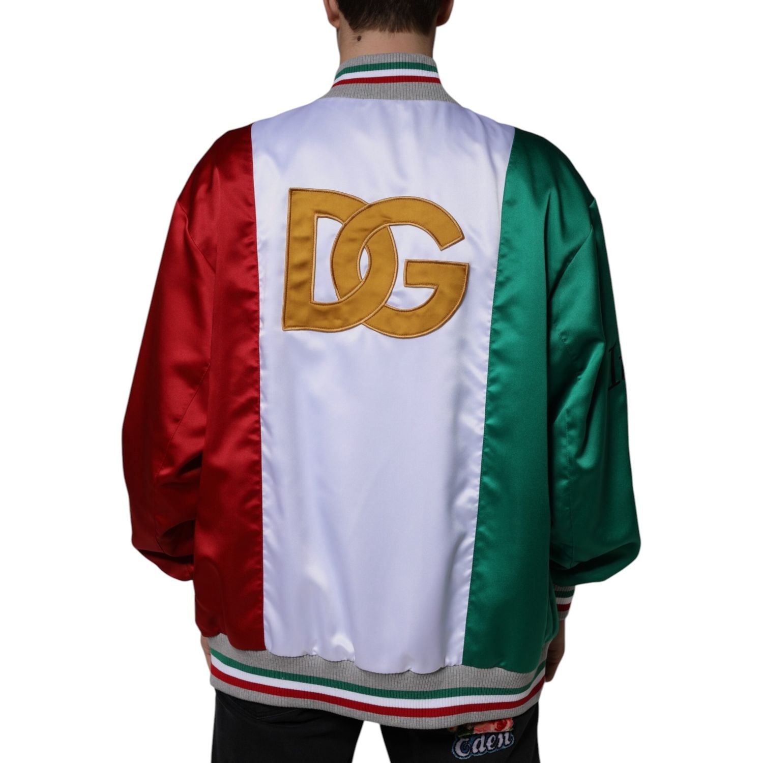 Dolce & Gabbana Multicolor Italia Button Down Bomber Jacket