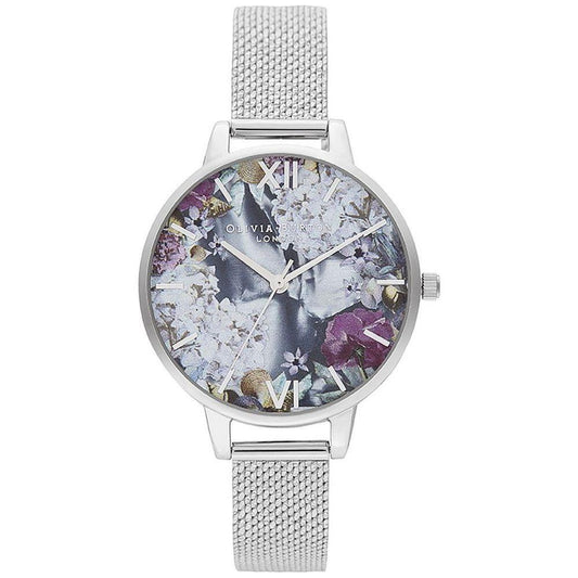 Olivia Burton Silver Stainless Steel Dress Watch