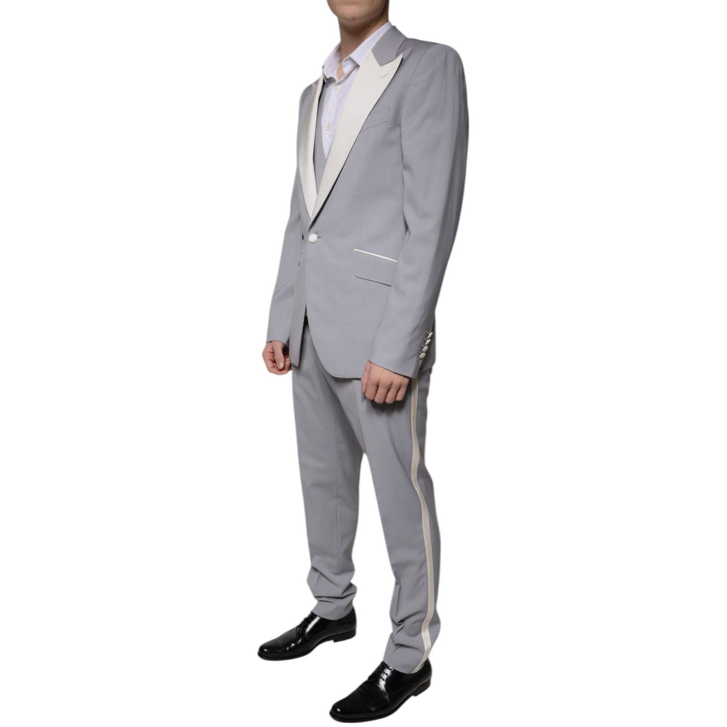 Dolce & Gabbana Gray Wool 3 Piece Slim Fit Formal Suit