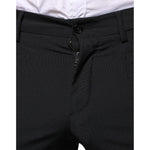Dolce & Gabbana Black Wool 3 Piece Slim Fit Formal Men Suit