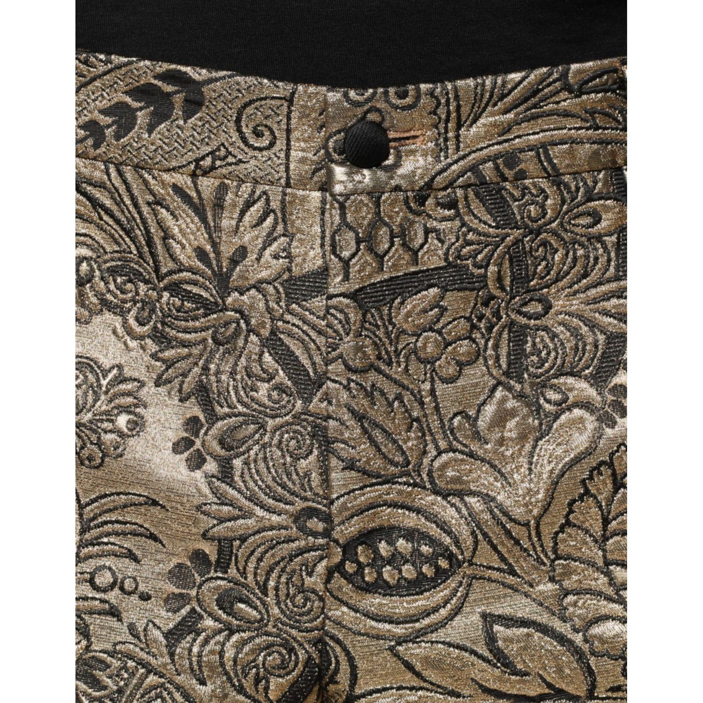 Dolce & Gabbana Gold Floral Jacquard Men Dress Pants