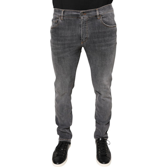 Dolce & Gabbana Dark Gray Cotton Stretch Skinny Denim Jeans