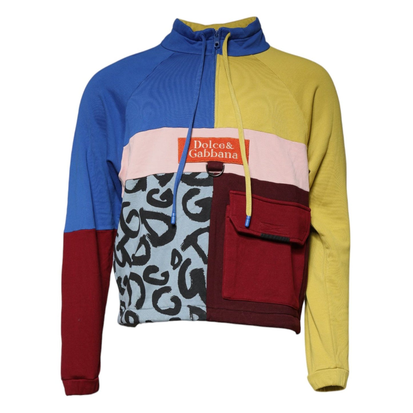 Dolce & Gabbana Multicolor Patchwork Men Sweatshirt Sweater