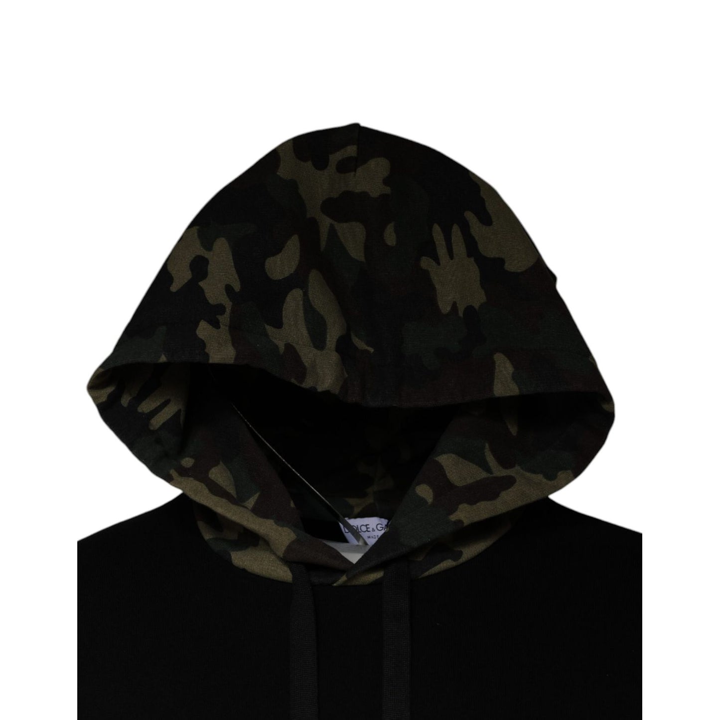 Dolce & Gabbana Black Camouflage Hooded Sweatshirt Sweater