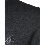 Dolce & Gabbana Dark Gray Wool Crew Neck Pullover Sweater