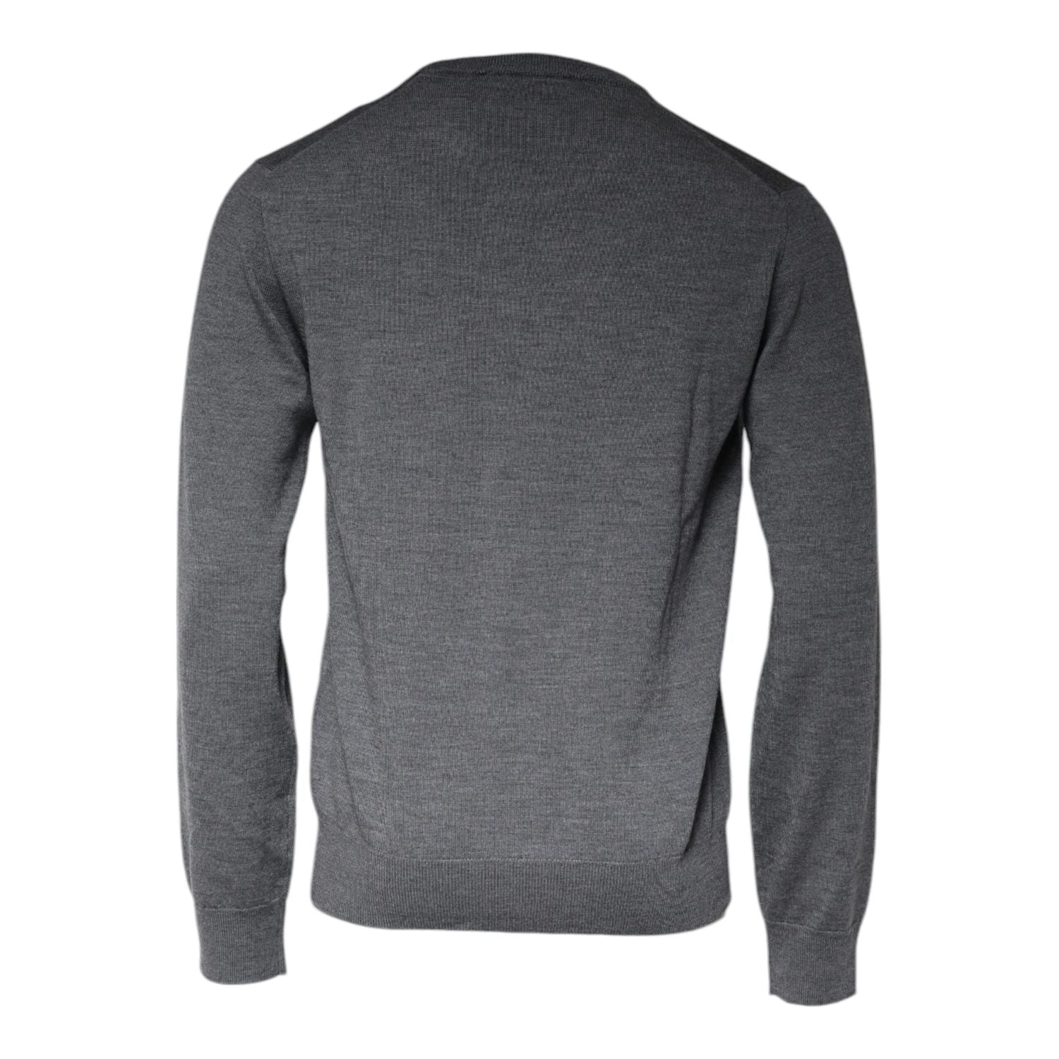 Dolce & Gabbana Dark Gray Wool Crew Neck Pullover Sweater