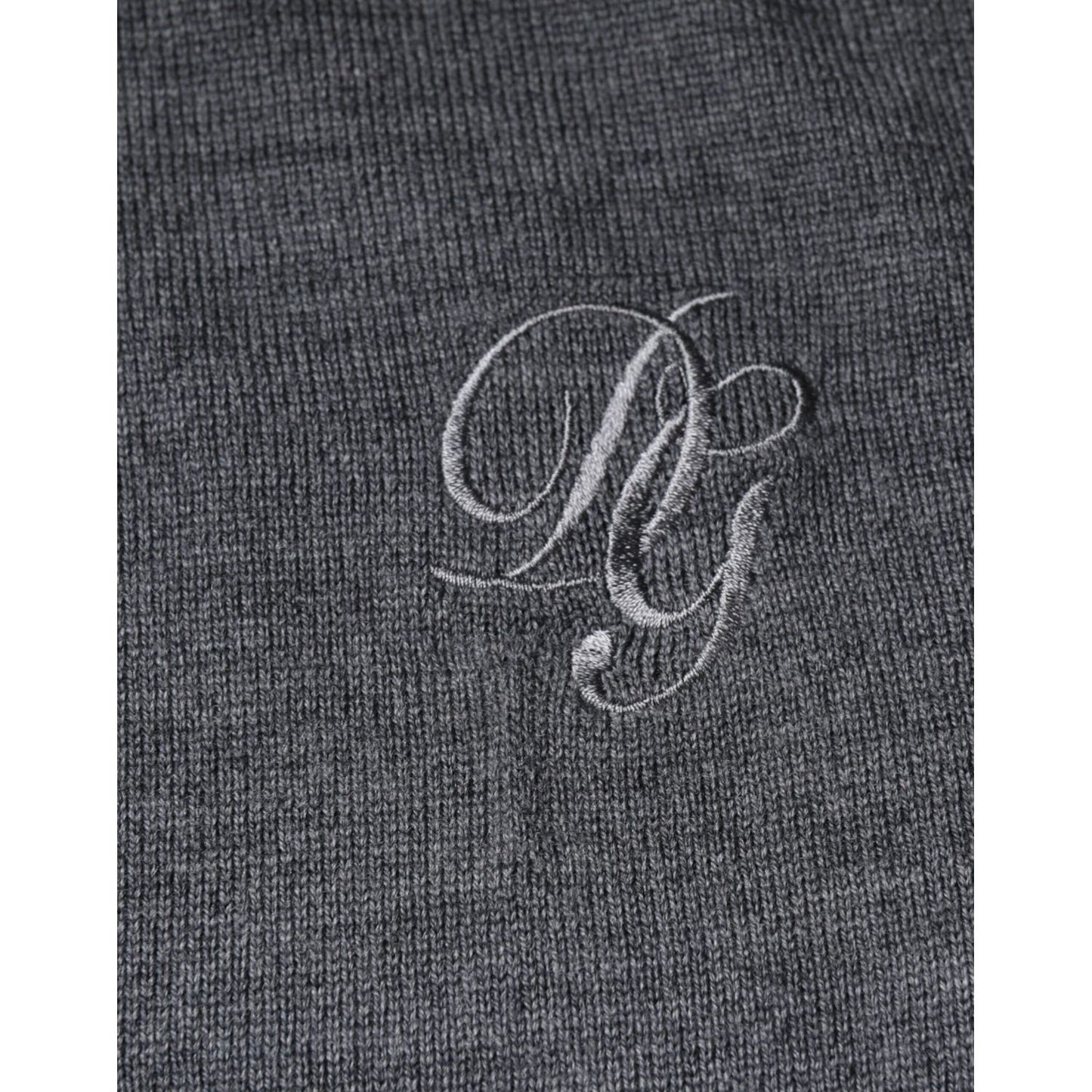 Dolce & Gabbana Dark Gray Wool Crew Neck Pullover Sweater
